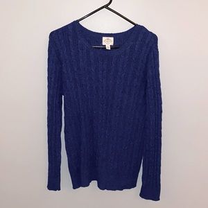 Blue cable knit sweater (size XL)